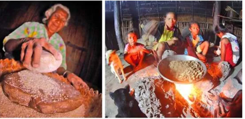 Figure 2. There should be only one woman who will organize and process the food. Picture left is Milka Kase (88), a mother or grandmother who becomes a manager