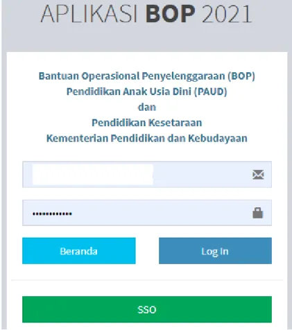 Gambar 2 Tampilan Login BOP 