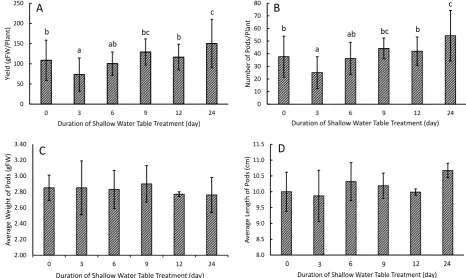 Fig  6.  Correlation between depth of water table and RLER in common bean (Phaseolus vulgaris) after exposed to the treatment for 1, 2, and 3 days