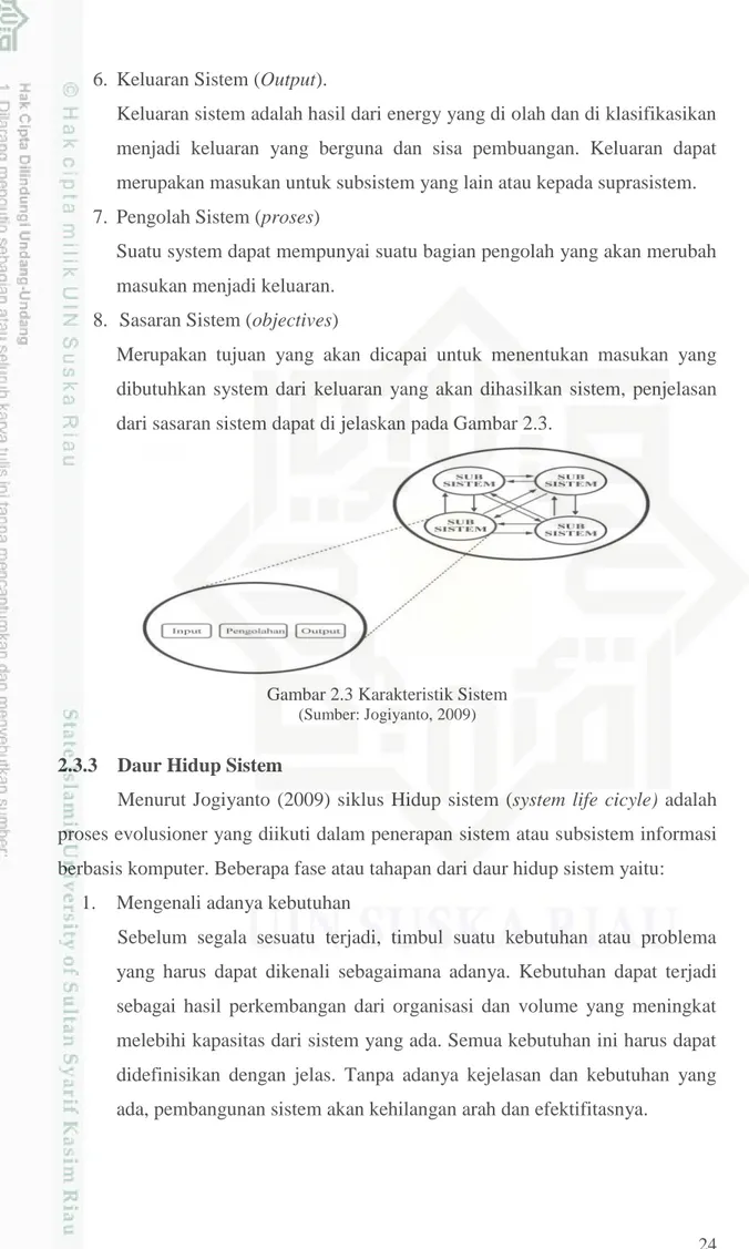 Gambar 2.3 Karakteristik Sistem  (Sumber: Jogiyanto, 2009)