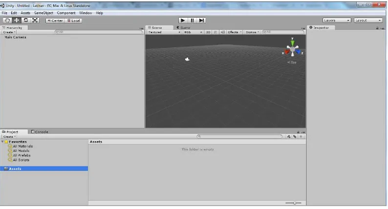 Gambar 2.1. Tampilan Awal Unity 3D 
