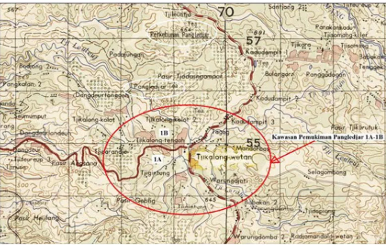 Gambar 3.  Kondisi Geomkorfologis dan Geografis Kawasan Permukiman Panglejar 1A dan 1B dalam 