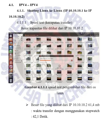 Gambar 4.1.1.1 speed test pengambilan file dari os 