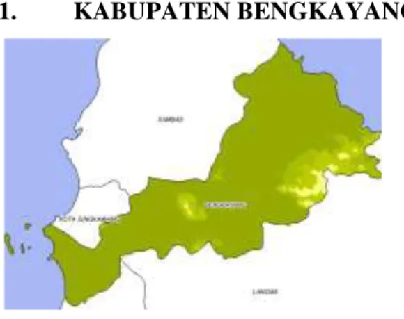 Gambar 1. Peta Kabupaten Bengkayang  1.1  Letak Geografis  