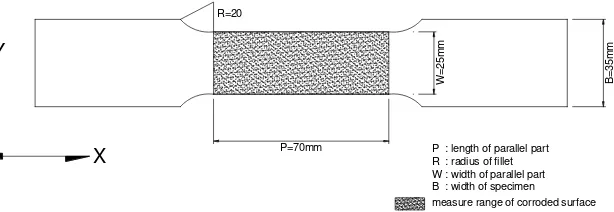 Gambar 1. Korosi spesimen uji dengan permukaan irreguler 