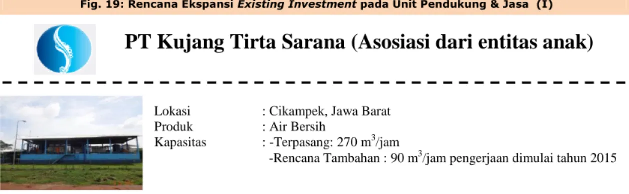 Fig. 19: Rencana Ekspansi Existing Investment pada Unit Pendukung &amp; Jasa  (I)