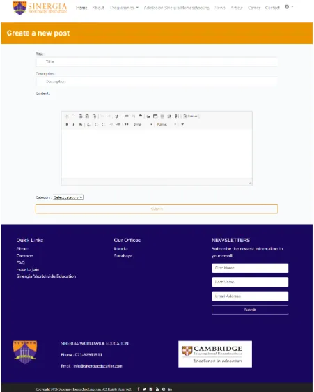 Gambar 4.8 Halaman Konten Editor 