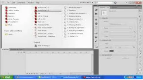 Gambar II.1. Tampilkan Awal Program Adobe Flash Pro Cs5  Sumber: Galih Pranowo (2011 : 17 ) 