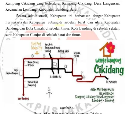 Gambar 3.1 Denah lokasi Kawasan Wisata Kampung Cikidang 