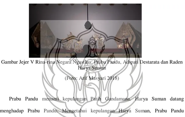 Gambar Jejer V Rina-rina Negara Ngastina: Prabu Pandu, Adipati Destarata dan Raden  Harya Suman 