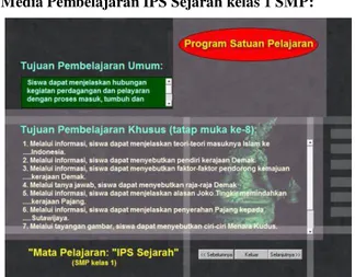 Gambar 6: Screenshot halaman videodari media  pembelajaran IPS Sejarah kelas 1 SMP.Gambar 4: Screenshot