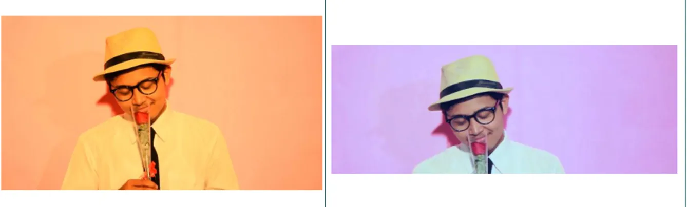 Gambar 1. merupakan potongan video sebelum (kiri) dan sesudah (kanan)  menggunakan anamorphic 