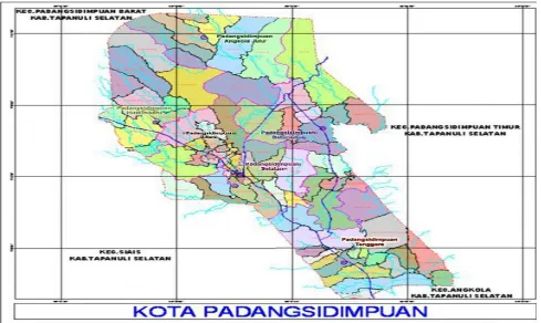 Gambar. 2.1. Peta Administrasi Kota Padangsidimpuan
