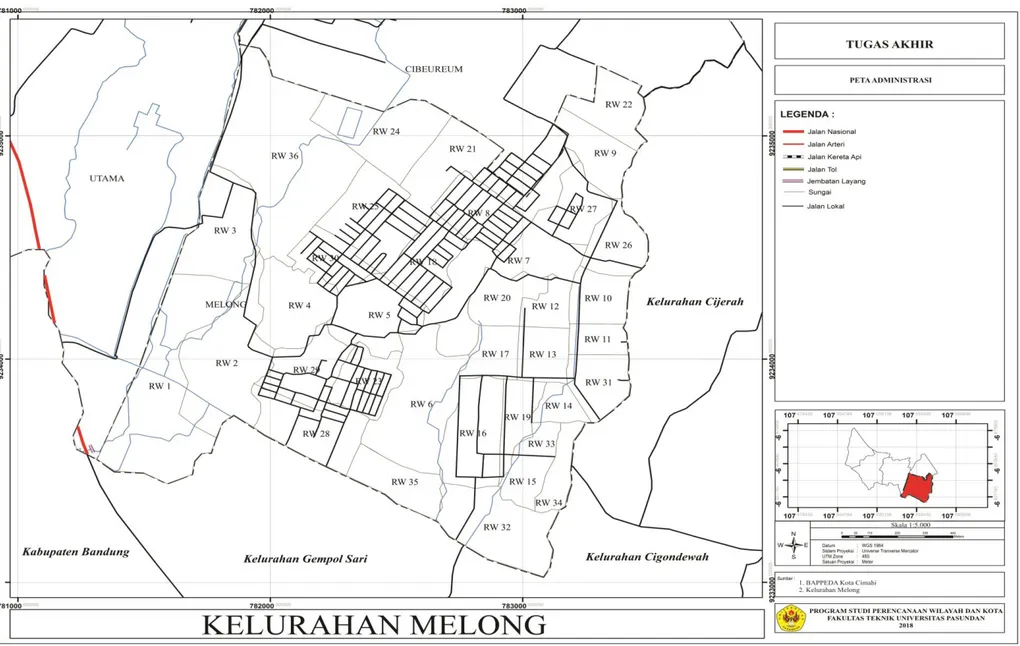 Gambar 1.2 Peta Administrasi Kelurahan Melong 