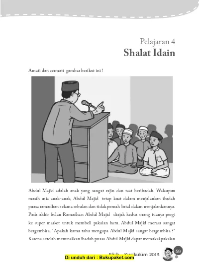 Materi Pelajaran Fiqih Kelas 4 Semester 1/2 Kurikulum 2013 Bab 4 Shalat ...