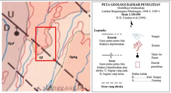 Gambar 2.3 Peta geologi area manifestasi panas bumi Sangubanyu (Harmoko et al,  2019) 