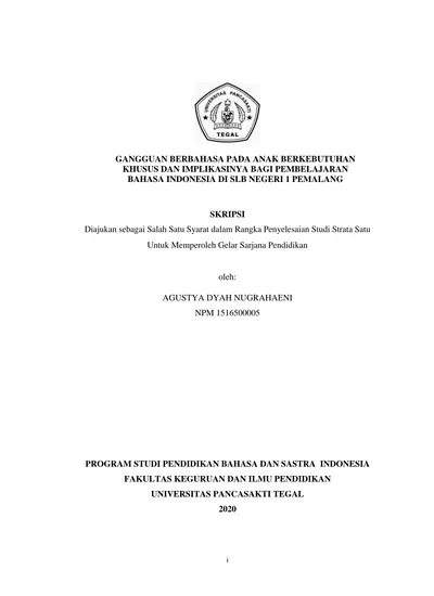 GANGGUAN BERBAHASA PADA ANAK BERKEBUTUHAN KHUSUS DAN IMPLIKASINYA BAGI ...