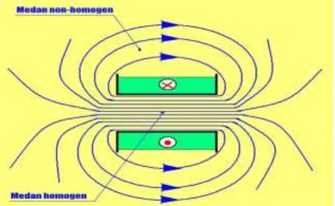 Gambar 2.1 Medan Magnet Homogen dan non-Homogen 