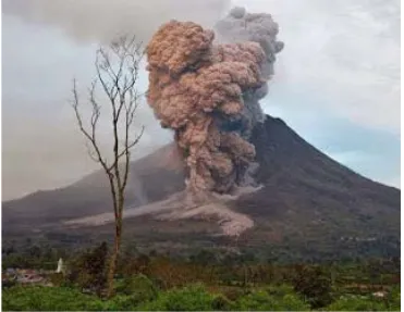 Gambar 1.  Letusan Gunung Sinabung (Tanggal 1 Februari 2014) 