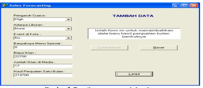Gambar 2 :  Form pilih menu  