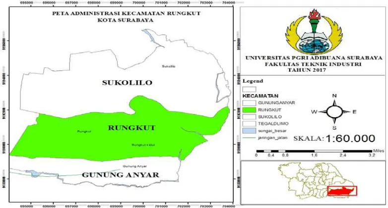 Figure 3.Map of District of Rungkut 
