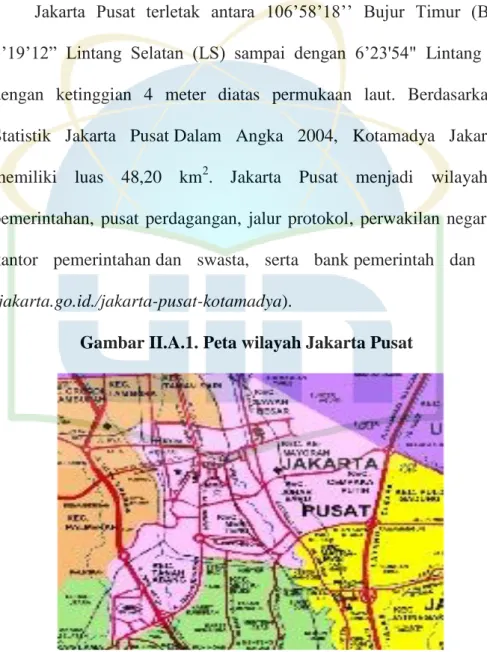 Gambar II.A.1. Peta wilayah Jakarta Pusat 