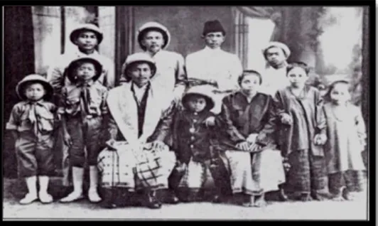 Gambar  1.  H.  Muhammad  kecil  bersama  keluarga  besar, Sumber : Sjahrial dkk. (2002:  61)   