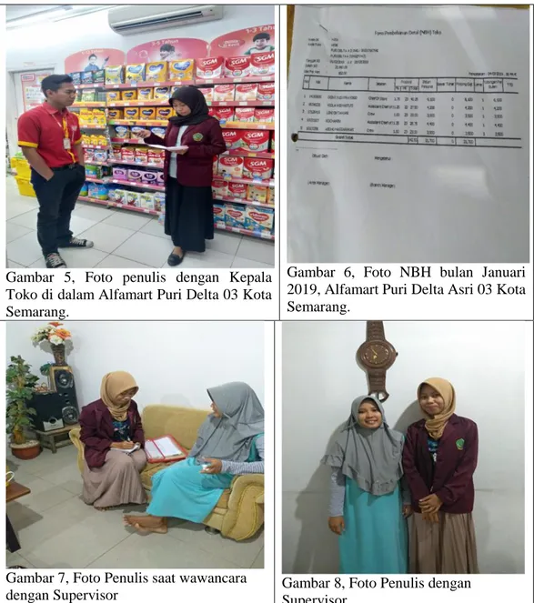 Gambar  5,  Foto  penulis  dengan  Kepala  Toko di dalam Alfamart Puri Delta 03 Kota  Semarang