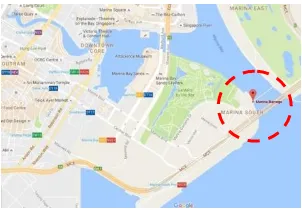 Gambar 1. Peta lokasi Marina Barrage, Singapore 