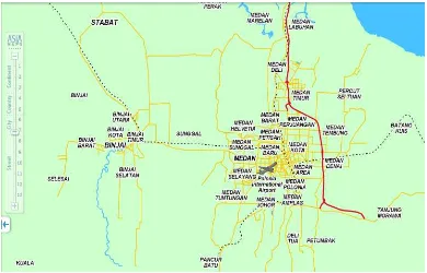 Gambar 2.1 Peta Letak Kecamatan Kota Medan  
