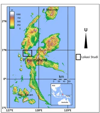 Gambar  1.  Peta  Pulau  Halmahera  yang  berada  di 
