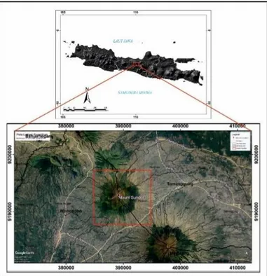 Gambar 1. Lokasi Penelitian Gunung Sindoro yang terletak di Provinsi Jawa Tengah, sederet dengan Gunung 