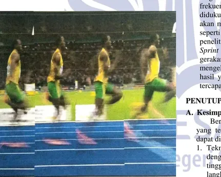 Tabel  4.4  Panjang  Langkah  Kaki  Yang  Dihasilkan  Usain Bolt  Jarak  (m)  Panjang  Langkah  (m)  Hasil Panjang Langkah  40  2.52  Rata-rata panjang  langkah             = 2,65 m  Panjang  langkah  tertinggi  2.77  m  dengan sudut 125º