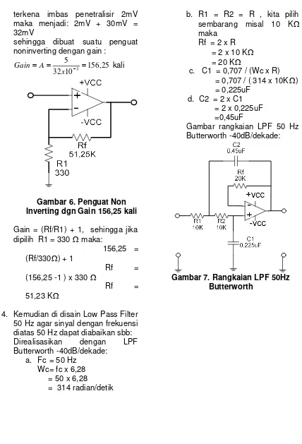 Gambar rangkaian LPF 50 Hz