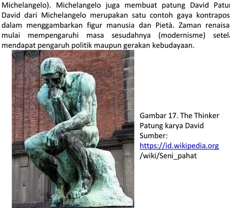 Gambar 17. The Thinker  Patung karya David  Sumber: 