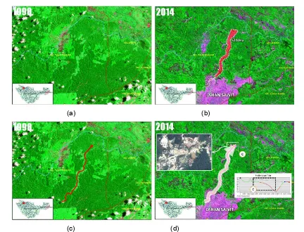 Gambar 10. Tipikal Kerusakan Fisik Sungai Tipe Pulau Punjung (Gambar (a) kondisi tahun 