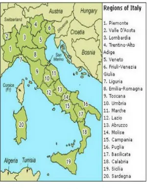 Gambar 1.  Peta Italia 
