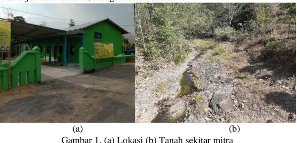 Gambar 1. (a) Lokasi (b) Tanah sekitar mitra 