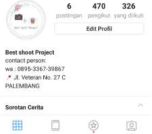 Gambar 2 Media Instagram Best Shoot Project 
