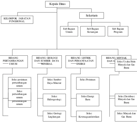 Gambar 2.2 Struktur Organisasi Dinas Pertambanga dan Energi Provinsi 