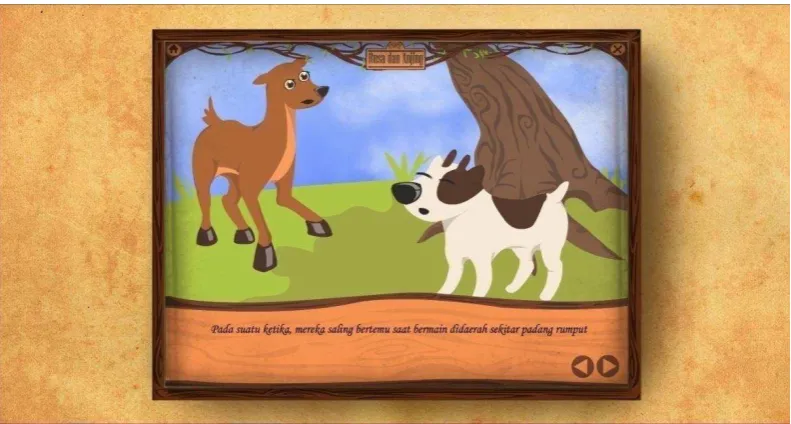 Gambar III.8 Rusa dan Anjing Bermain 
