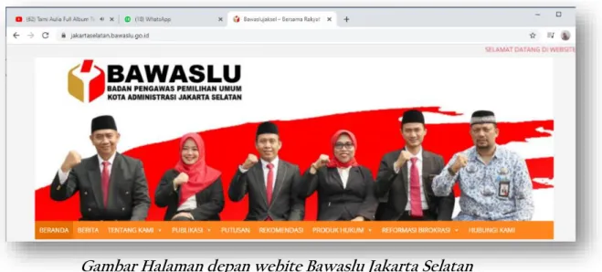 Gambar Halaman depan webite Bawaslu Jakarta Selatan 