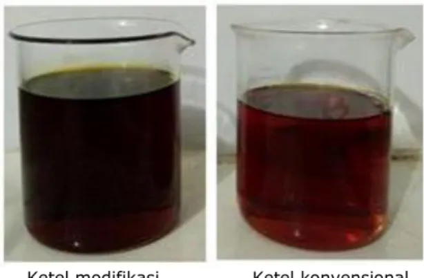 Gambar  4.  Perbedaan  warna  minyak  nilam                  