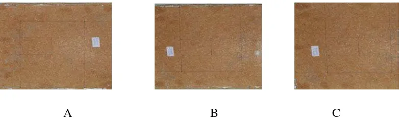 Gambar 10. Papan partikel (A: serbuk bambu betung tanpa perlakuan, B: serbuk 