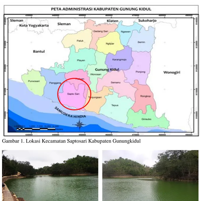 Gambar 1. Lokasi Kecamatan Saptosari Kabupaten Gunungkidul 