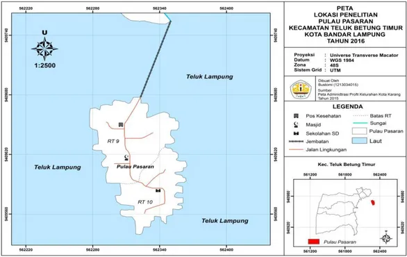 Gambar 2. Peta Lokasi Penelitian Industri Ikan Asin Di Pulau Pasaran 