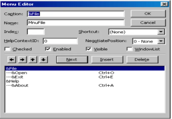 Gambar 3.8   Jendela Menu Editor
