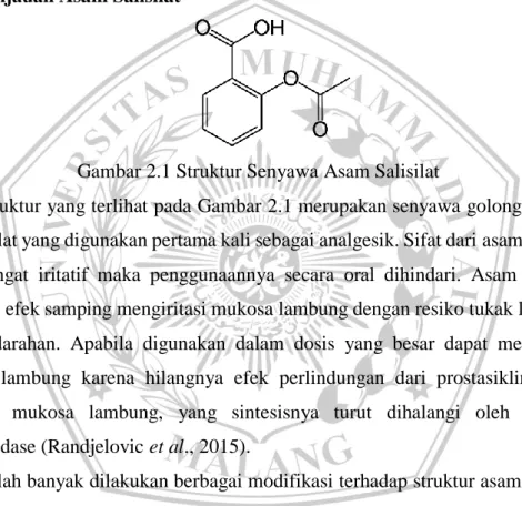 Gambar 2.1 Struktur Senyawa Asam Salisilat 