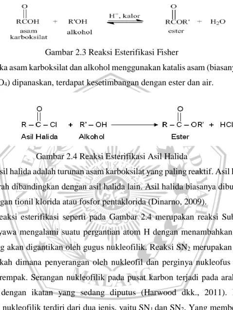 Gambar 2.3 Reaksi Esterifikasi Fisher 