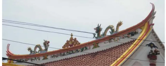 Gambar 3 Atap Klenteng Jin de Yuan bagian belakang  Sumber: Dokumen pribadi 